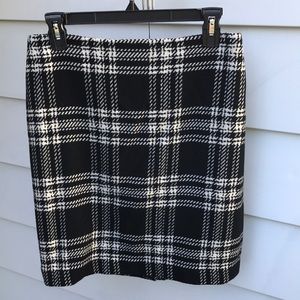 black and white petite plaid winter skirt